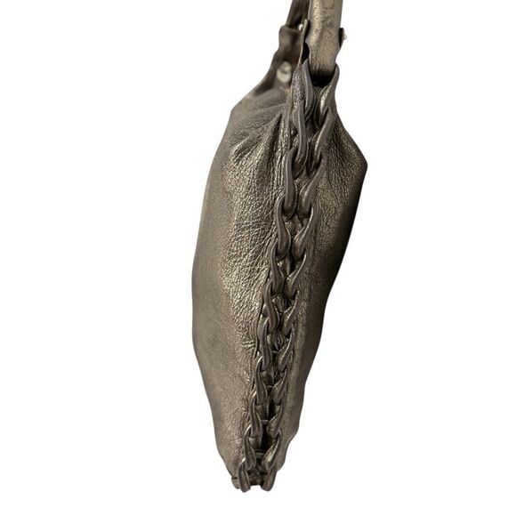 Salvatore Ferragamo Women's Gray Metallic Leather Shoulder Bag - Picture 10 of 11